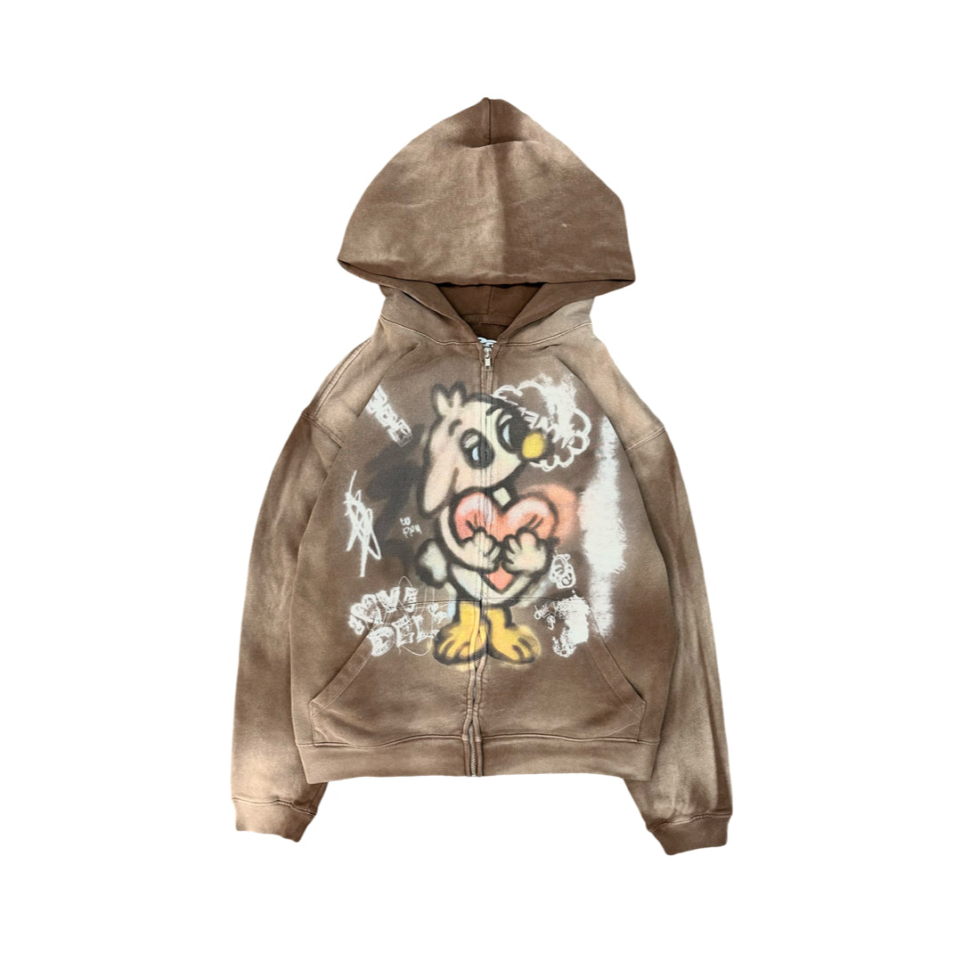Beloved Zip-Up (Faded Brown)