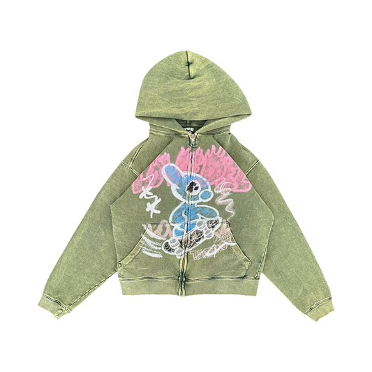 Skateboard 'Blue' Zip-Up Jacket (Slime Green)