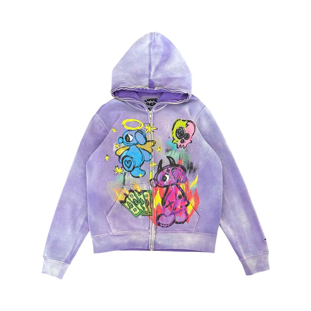 Devil & Angel Zip-Up Jacket (Frosted Grape)